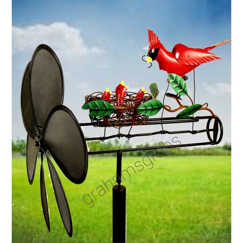Cardinal family whirligig - cardinal,