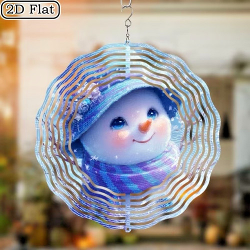 Metal cheerful snowman - 10",