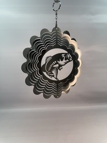Bass fish wind spinner - 8",
